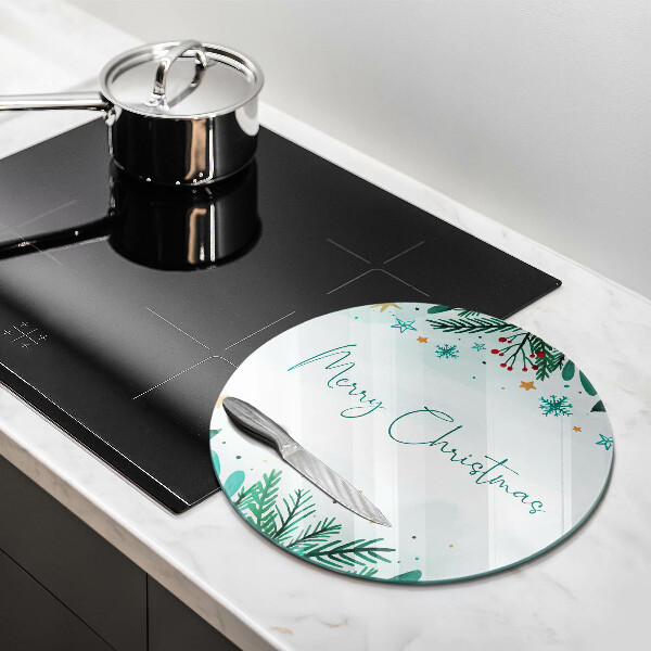 Glass worktop saver The inscription Merry Christmas