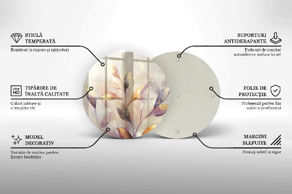 Kitchen worktop protector Painted boho leaves