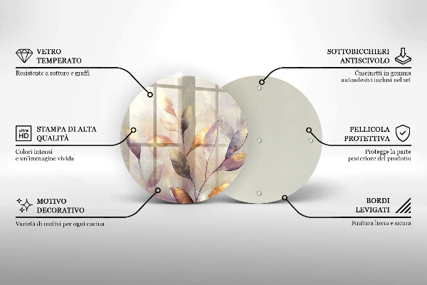 Kitchen worktop protector Painted boho leaves