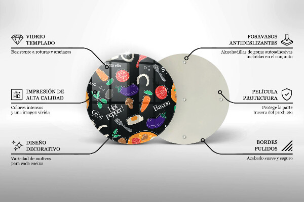 Glass worktop saver Food illustration