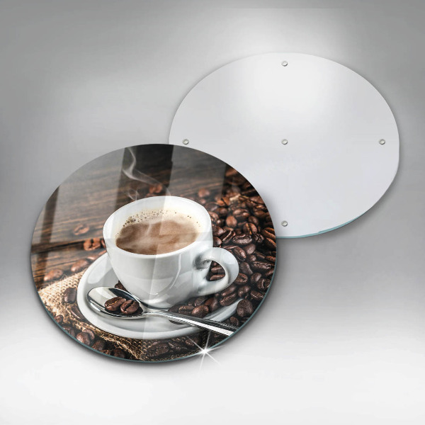 Chopping board Cup and coffee beans