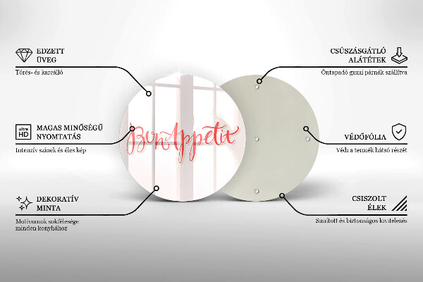 Chopping board Kitchen inscription Bon Appetit