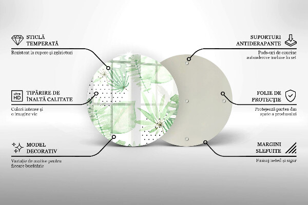 Chopping board Watercolor leaves