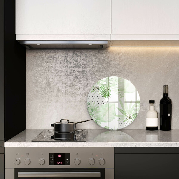 Chopping board Watercolor leaves