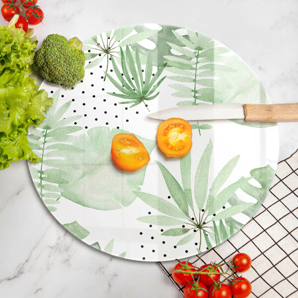 Chopping board Watercolor leaves