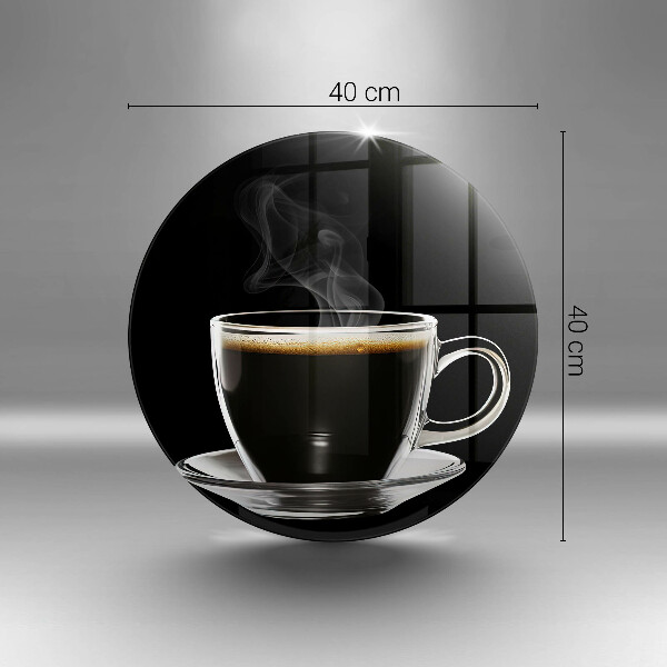 Cutting board A glass of hot coffee