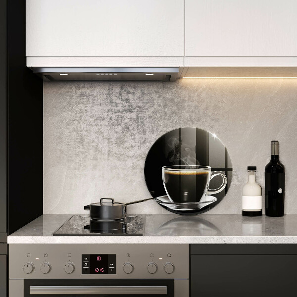 Cutting board A glass of hot coffee