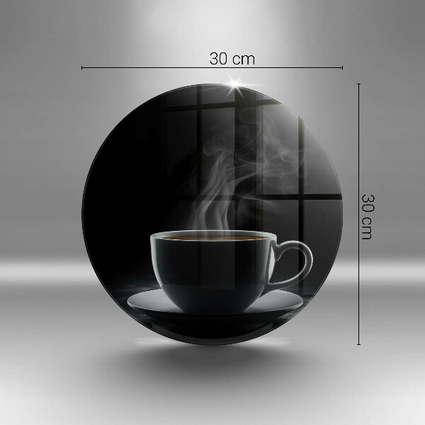 Cutting board Hot cup of coffee