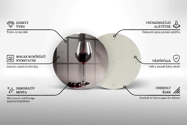 Cutting board Glass and grapes