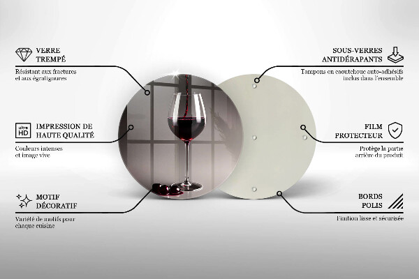 Cutting board Glass and grapes
