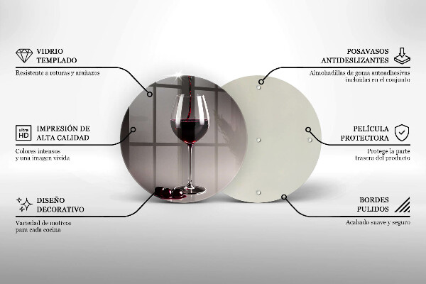 Cutting board Glass and grapes