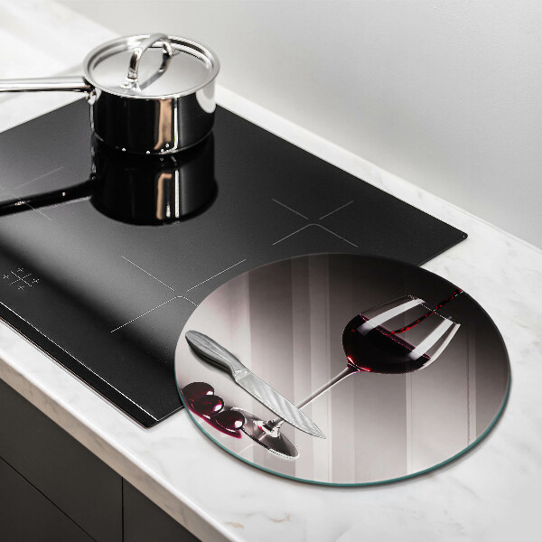 Cutting board Glass and grapes