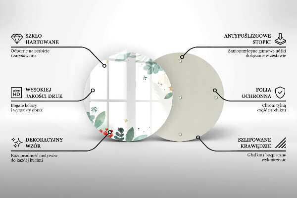 Glass worktop saver Watercolors leaves