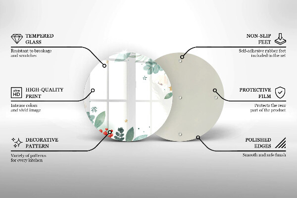 Glass worktop saver Watercolors leaves