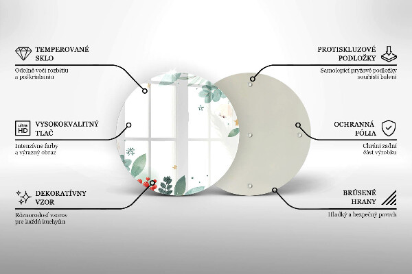 Glass worktop saver Watercolors leaves