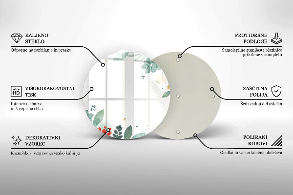 Glass worktop saver Watercolors leaves