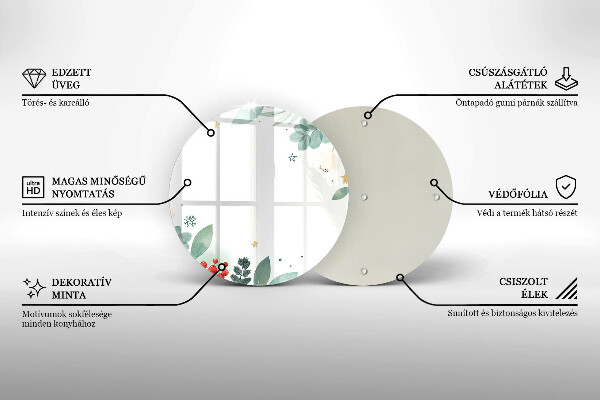 Glass worktop saver Watercolors leaves