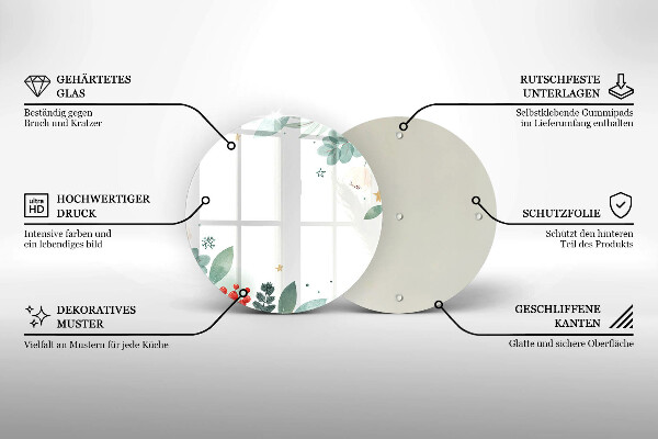 Glass worktop saver Watercolors leaves