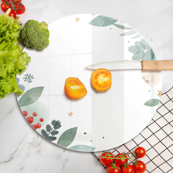 Glass worktop saver Watercolors leaves