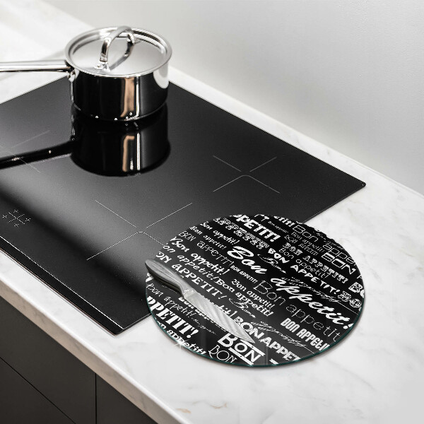 Glass worktop saver Kitchen text Bon Appetit