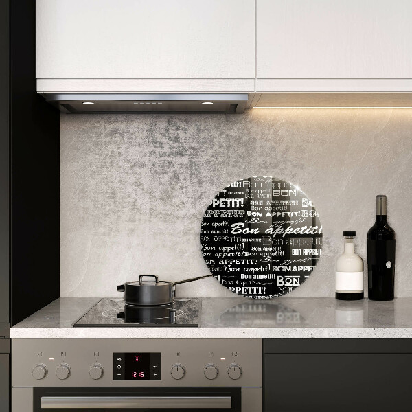 Glass worktop saver Kitchen text Bon Appetit