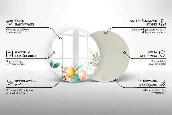 Glass worktop saver Easter eggs