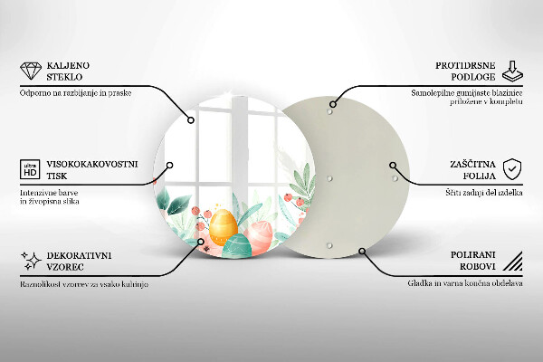 Glass worktop saver Easter eggs