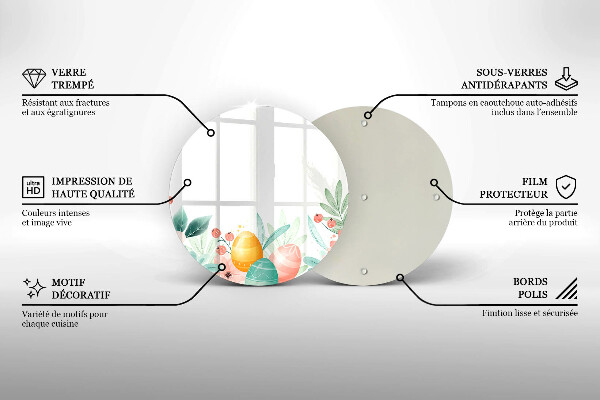 Glass worktop saver Easter eggs