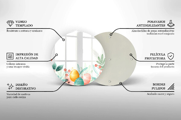 Glass worktop saver Easter eggs