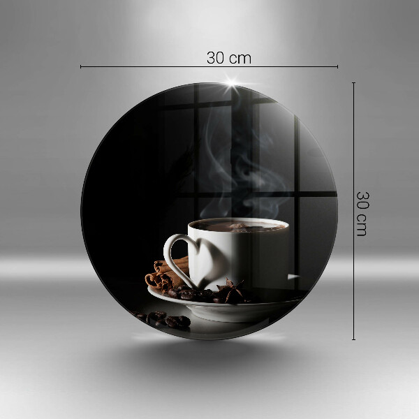 Glass worktop saver A cup of hot coffee