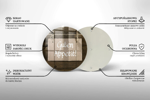 Glass worktop saver GUTEN APETIT inscription boards