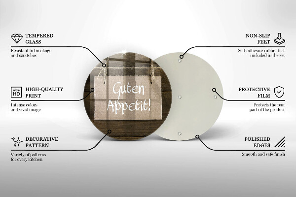 Glass worktop saver GUTEN APETIT inscription boards