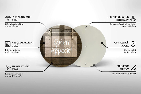 Glass worktop saver GUTEN APETIT inscription boards