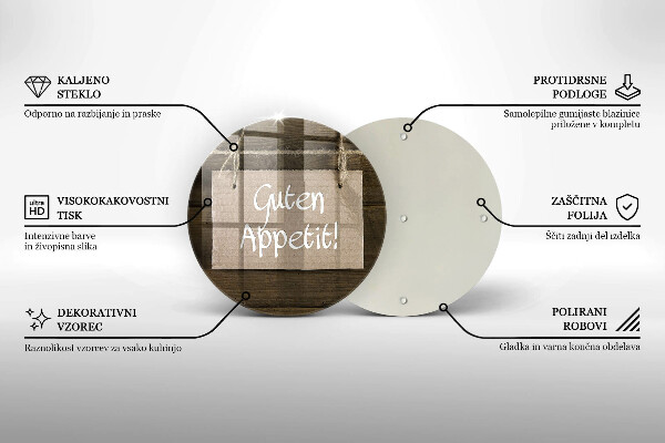 Glass worktop saver GUTEN APETIT inscription boards