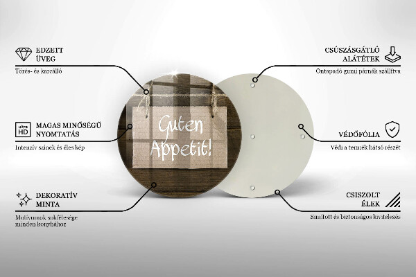 Glass worktop saver GUTEN APETIT inscription boards