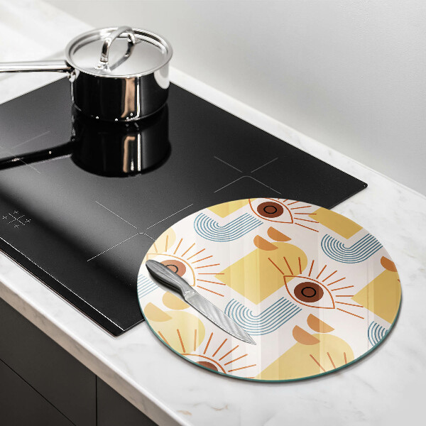 Glass worktop saver Boho pattern eyes