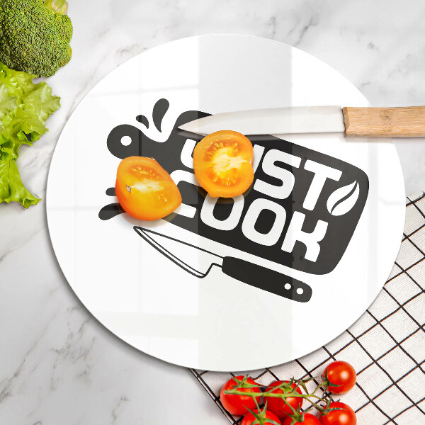 Glass worktop saver Kitchen inscription Just Cook