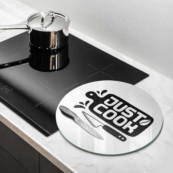 Glass worktop saver Kitchen inscription Just Cook