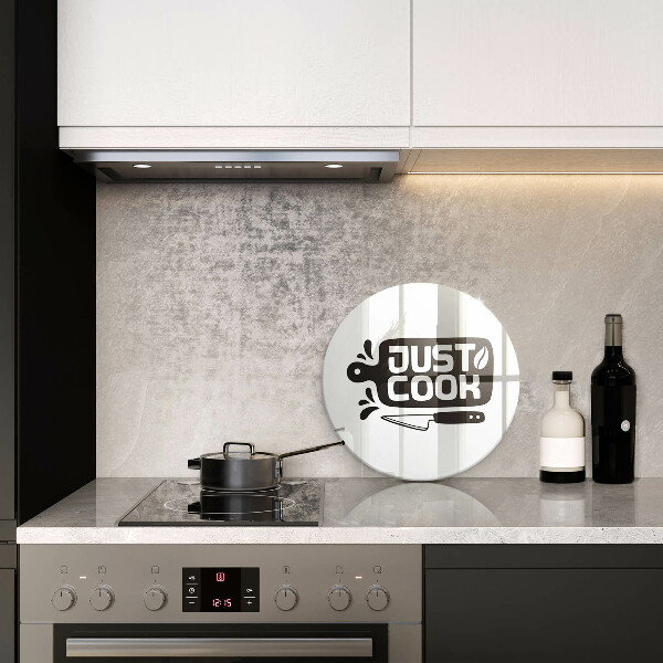 Glass worktop saver Kitchen inscription Just Cook