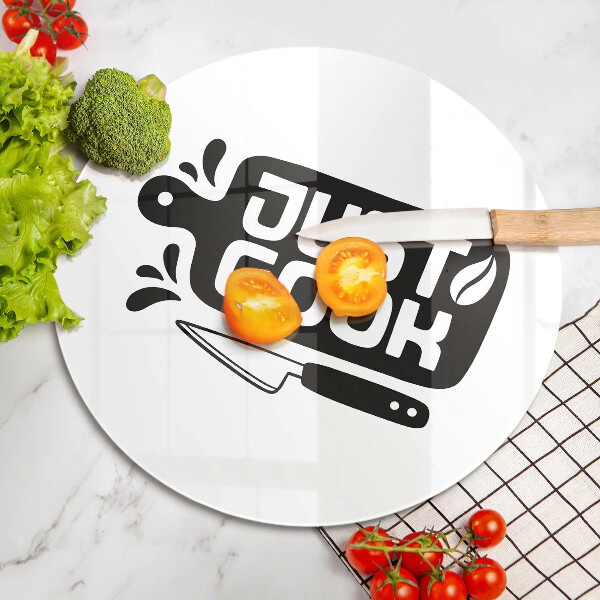 Glass worktop saver Kitchen inscription Just Cook