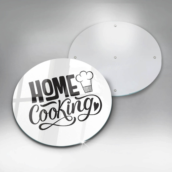 Glass worktop saver Home Cooking inscription