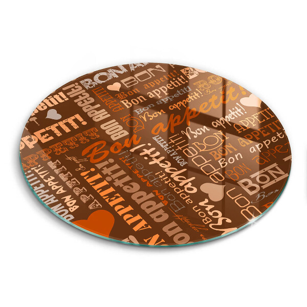Chopping board Text Bon Appetit