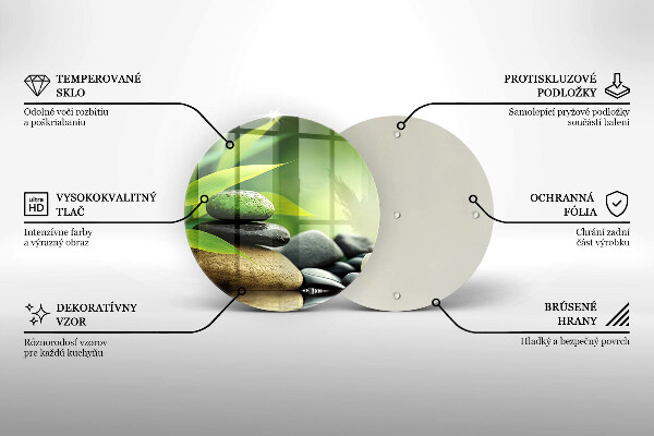 Cutting board Zen bamboo stones