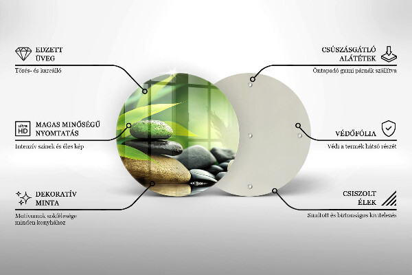 Cutting board Zen bamboo stones