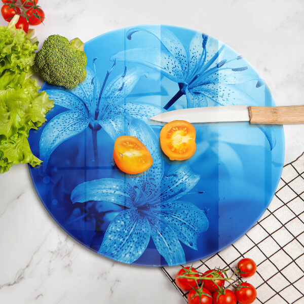 Cutting board Blue flowers
