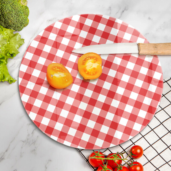 Chopping board Red white grille