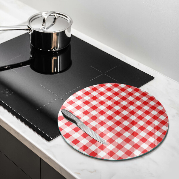 Chopping board Red white grille