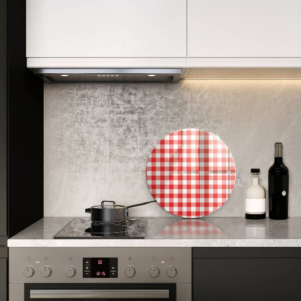 Chopping board Red white grille
