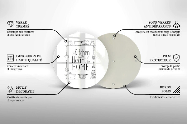 Chopping board glass Inscription, sentence