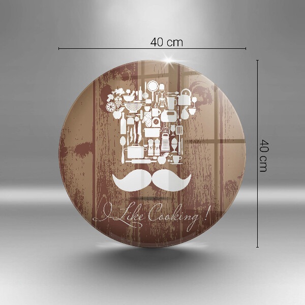 Chopping board glass Inscription and like cooking